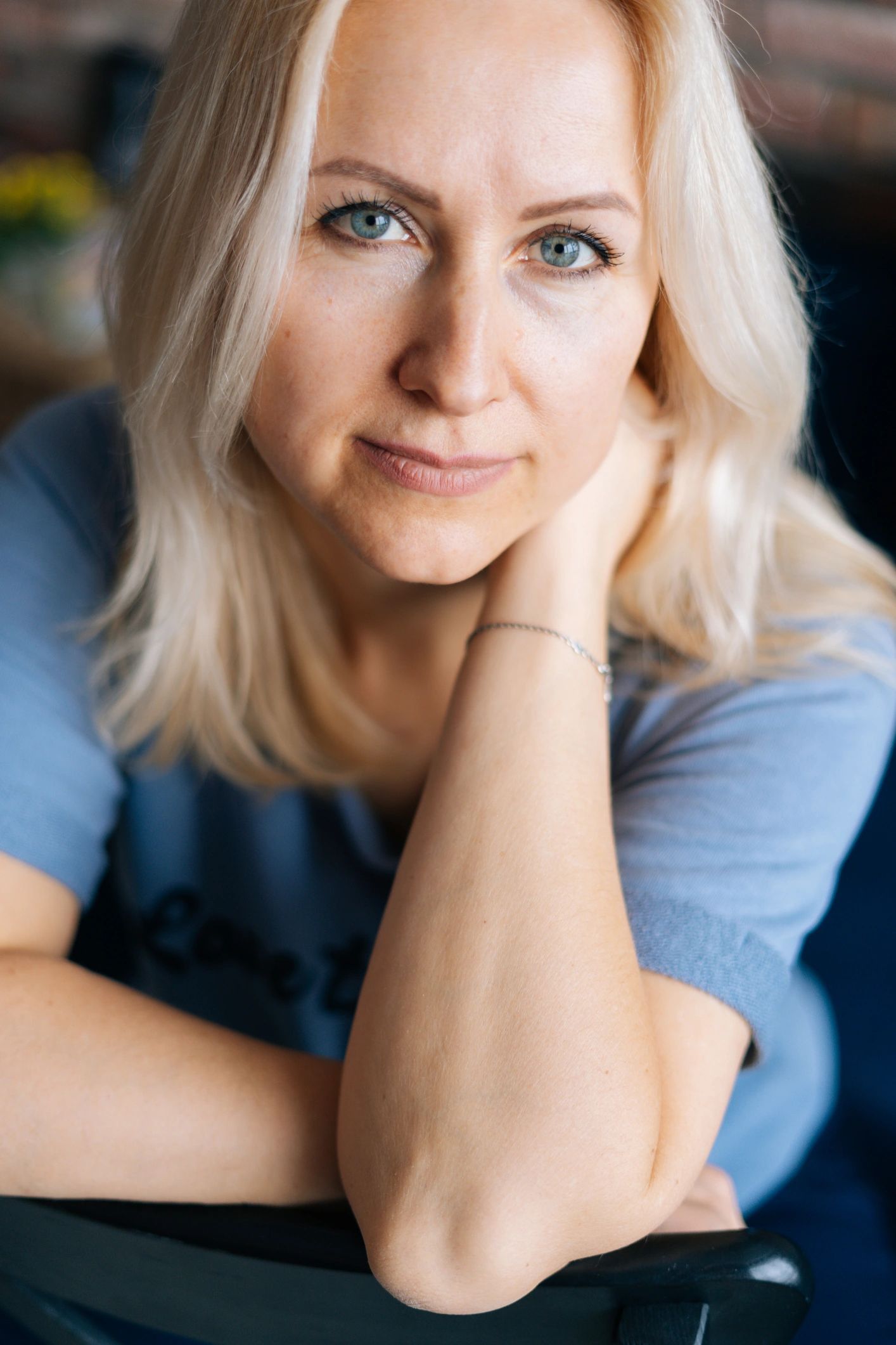 Close-up portrait with soft light and direct gaze